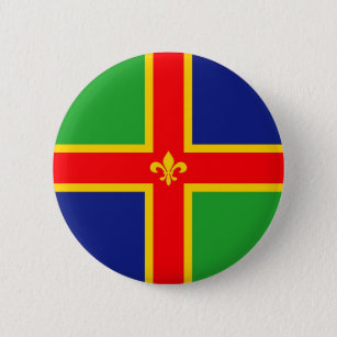 Lincolnshire flag united kingdom great britain   e pinback button