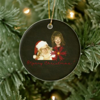 Linda Beth Fristoe with Her Santa Claus Ceramic Ornament