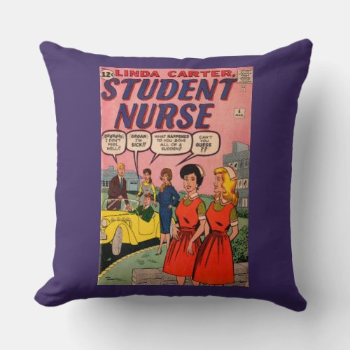  Linda Carter Student Nurse comic cover no 1 Throw Pillow