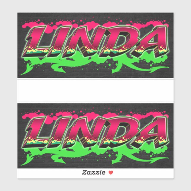 Linda First Name Graffiti Sticker (Sheet)