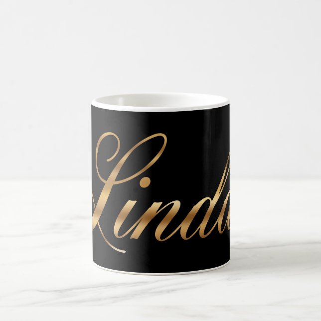 Linda gold Design Lettering Tasse Coffee Mug (Center)