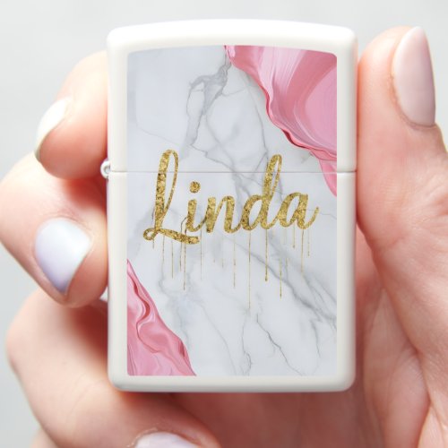 Linda Golden Drip Zippo Lighter