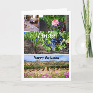 Linda Happy Birthday California Vineyards Card