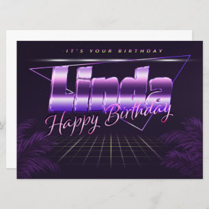Linda Name First name lila retro card Birthday