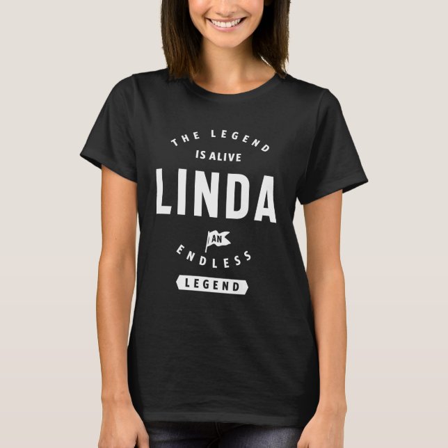 Linda Personalized Name Birthday Gift T-Shirt (Front)