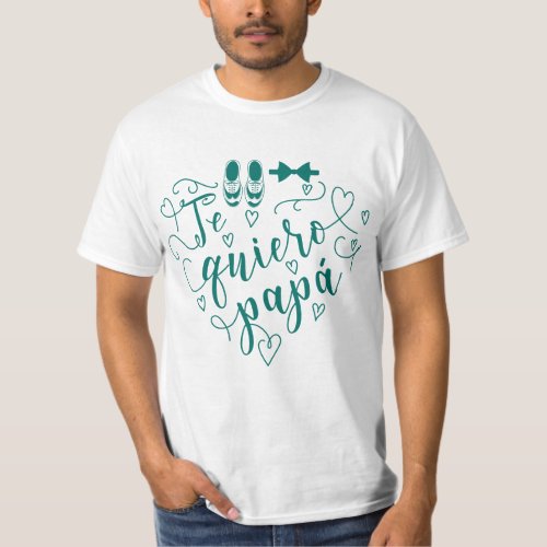Linda tipografa Verde Te Amo Pap T_shirt