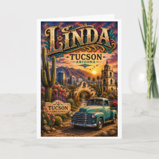 Linda Tucson Arizona Personalized Southwestern Card