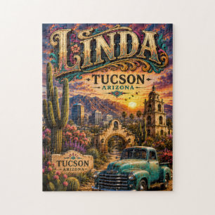 Linda Tucson Arizona Personalized Southwestern  Jigsaw Puzzle