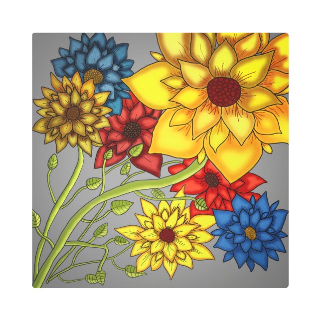 Linda's Flowers Metal Print (Front)