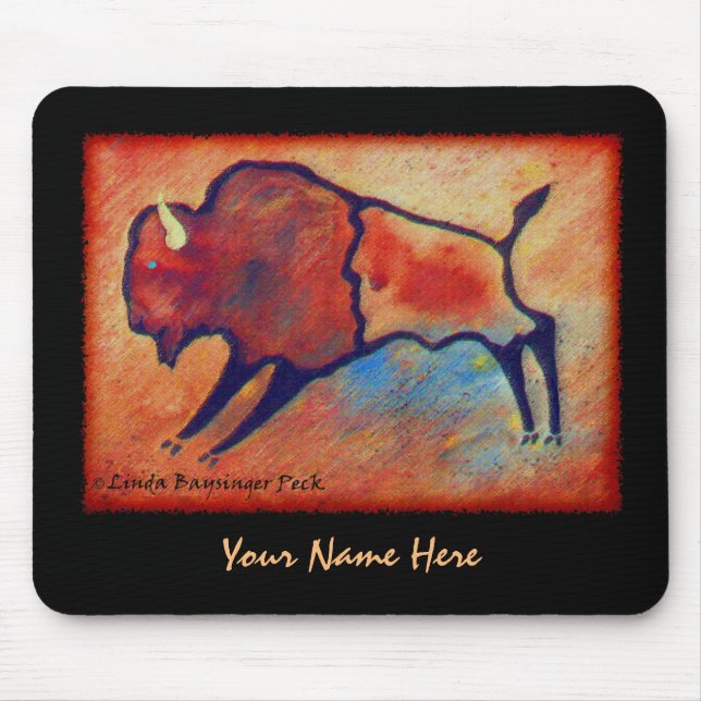 Linda's Stylized Buffalo Mouse Pad (Front)