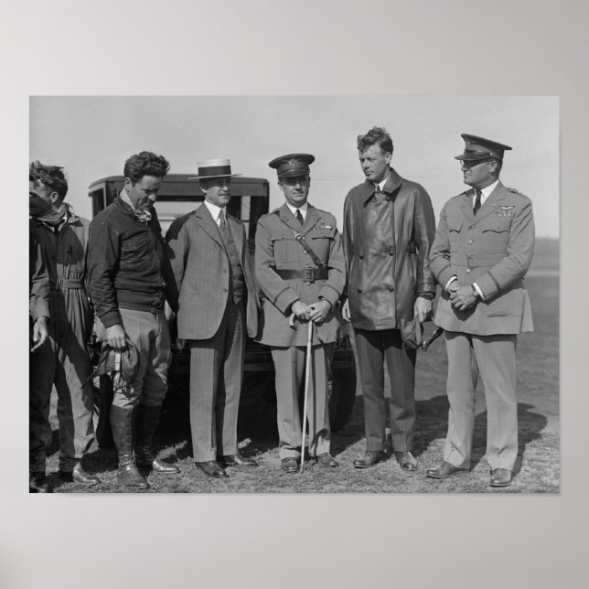 Lindbergh and Wright at Wright Field Photograph Poster (Front)