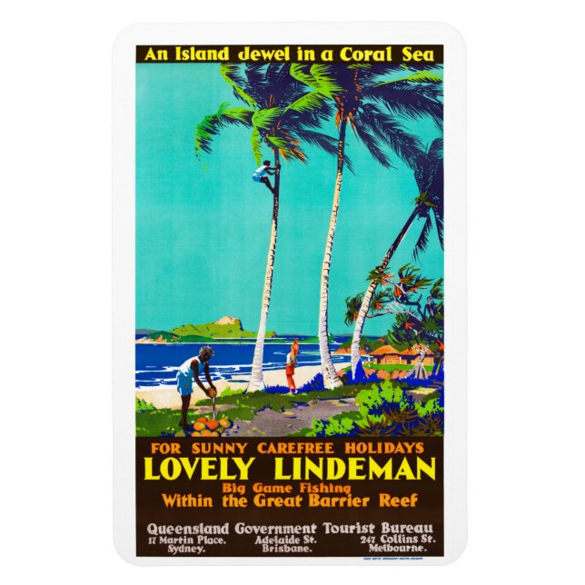 Lindeman Island Poster Flexible Photo Magnet (Vertical)