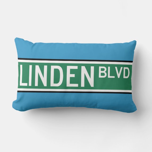 Linden Boulevard Sign Lumbar Pillow (Front)