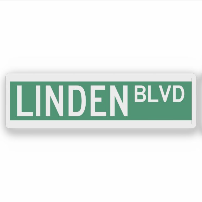 Linden Boulevard Sign Sticker (Front)
