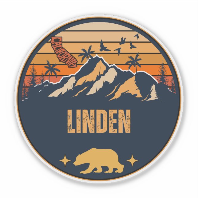 Linden, California Sticker (Front)