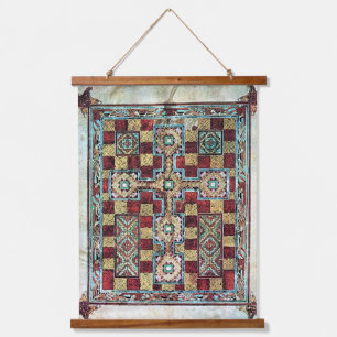 Lindisfarne Gospels Illustrated Manuscript Hanging Tapestry