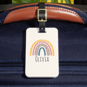 Lindo Arcoiris Boho Acuarela Multicolor Luggage Tag