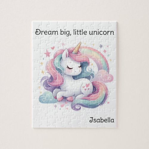 Lindo Unicornio Children with magical rainbow unic Jigsaw Puzzle