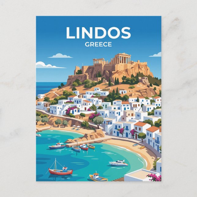 Lindos Greece Postcard (Front)