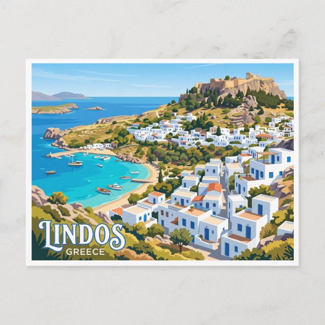 Lindos Greece Postcard (Front)