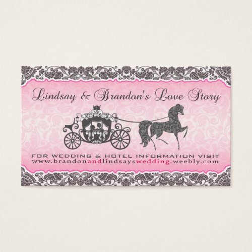 Lindsay &amp; Brandon Rose &amp; Carriage Wedding Design Business Card Templates