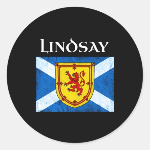 Lindsay Clan Scottish Name Scotland Flag Classic Round Sticker