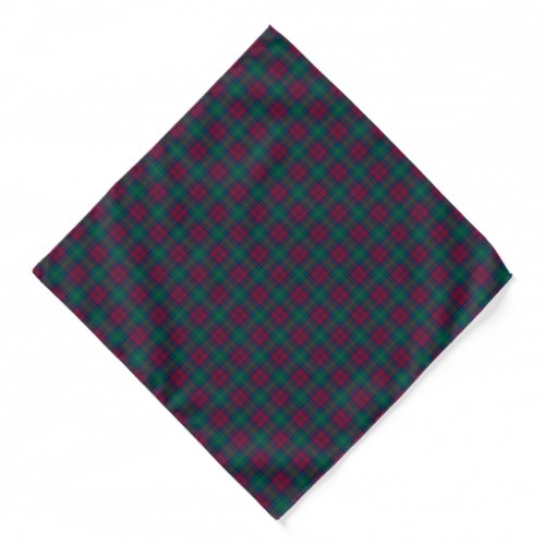 Lindsay Clan Tartan Maroon and Green Plaid Bandana