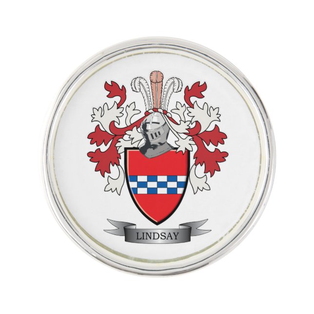 Lindsay Family Crest Coat of Arms Lapel Pin (Front)