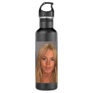 LINDSAY LOHAN MUGSHOT STAINLESS STEEL WATER BOTTLE
