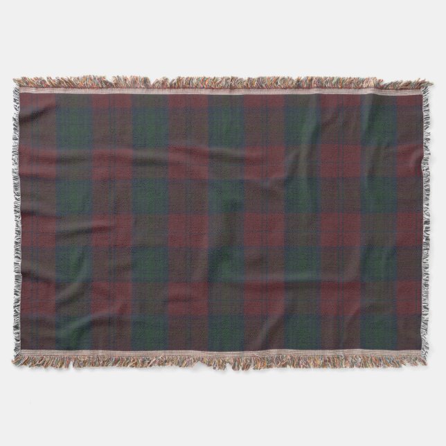 Lindsay M Original Scottish Tartan Throw Blanket (Front)