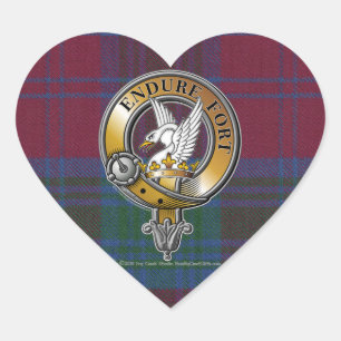 Lindsay Tartan & Badge Heart Sticker