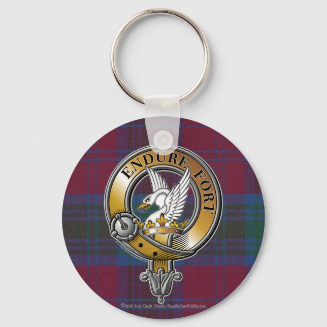 Lindsay Tartan & Badge Keychain (Front)