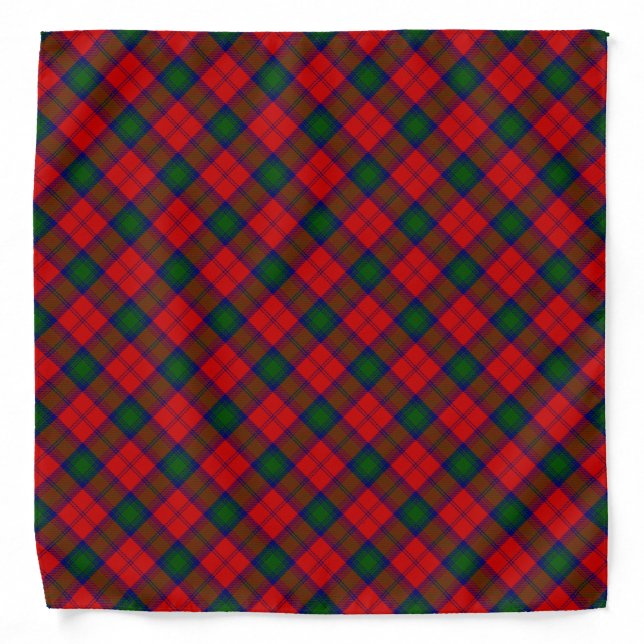 Lindsay tartan red green plaid bandana (Front)