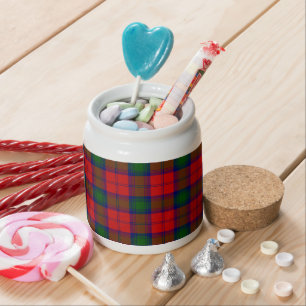 Lindsay tartan red green plaid candy jar