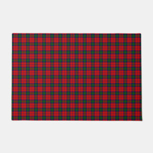 Lindsay tartan red green plaid doormat