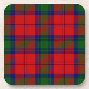Lindsay tartan red green plaid drink coaster