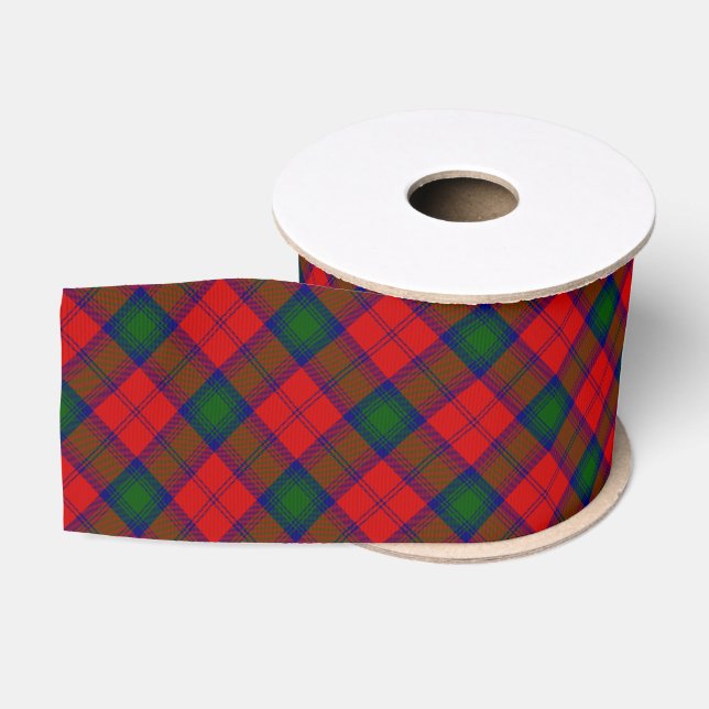 Lindsay tartan red green plaid grosgrain ribbon (Spool)