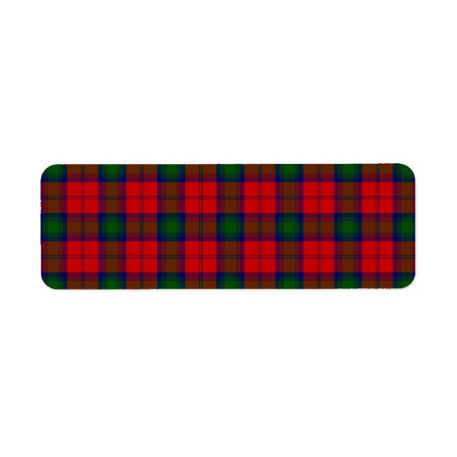 Lindsay tartan red green plaid label (Front)