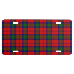 Lindsay tartan red green plaid license plate