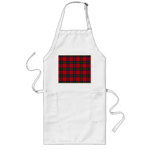 Lindsay tartan red green plaid long apron