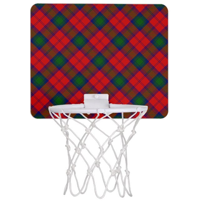 Lindsay tartan red green plaid mini basketball hoop (Front)