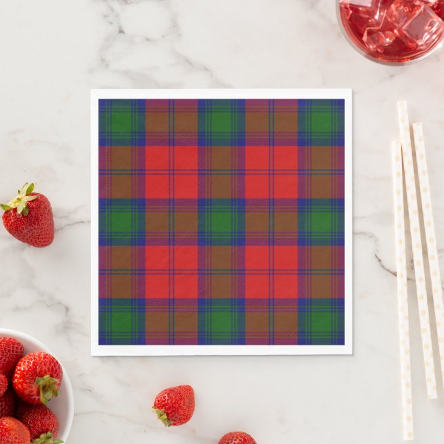 Lindsay tartan red green plaid napkins (Insitu)