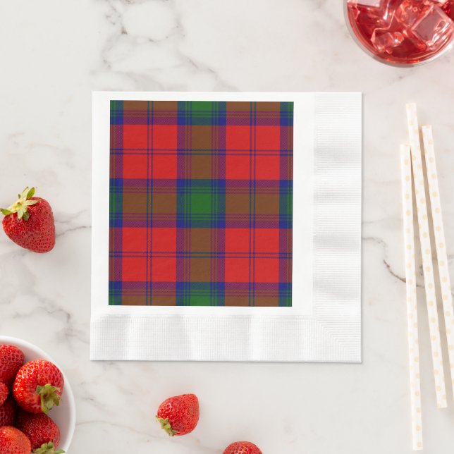 Lindsay tartan red green plaid napkins (Insitu)