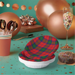 Lindsay tartan red green plaid paper bowls