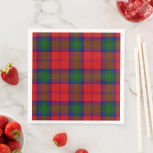 Lindsay tartan red green plaid paper dinner napkins