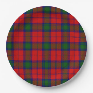 Lindsay tartan red green plaid paper plates
