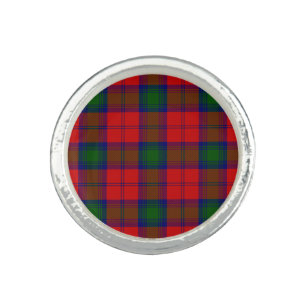 Lindsay tartan red green plaid ring