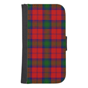 Lindsay tartan red green plaid wallet phone case for samsung galaxy s4