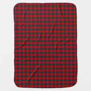 Lindsay tartan red green plaid stroller blanket
