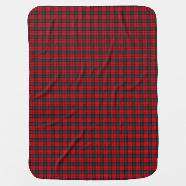 Lindsay tartan red green plaid stroller blanket (Front)